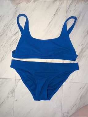 Xhilaration Royal Blue Ribbed Two-Piece Bikini